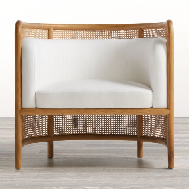 Fields Cane Back White Accent Chair - Image 0