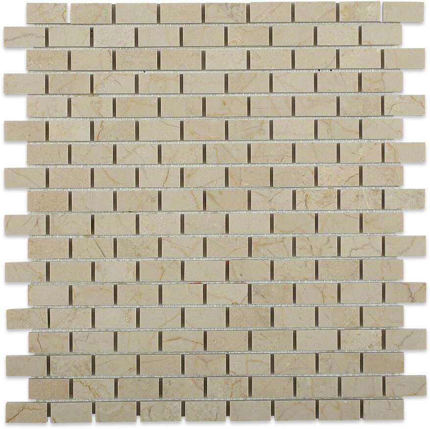 Bond Tile 0.5"" x 1"" Marble/Glass Brick Joint Mosaic Wall & Floor Use Tile - Image 0