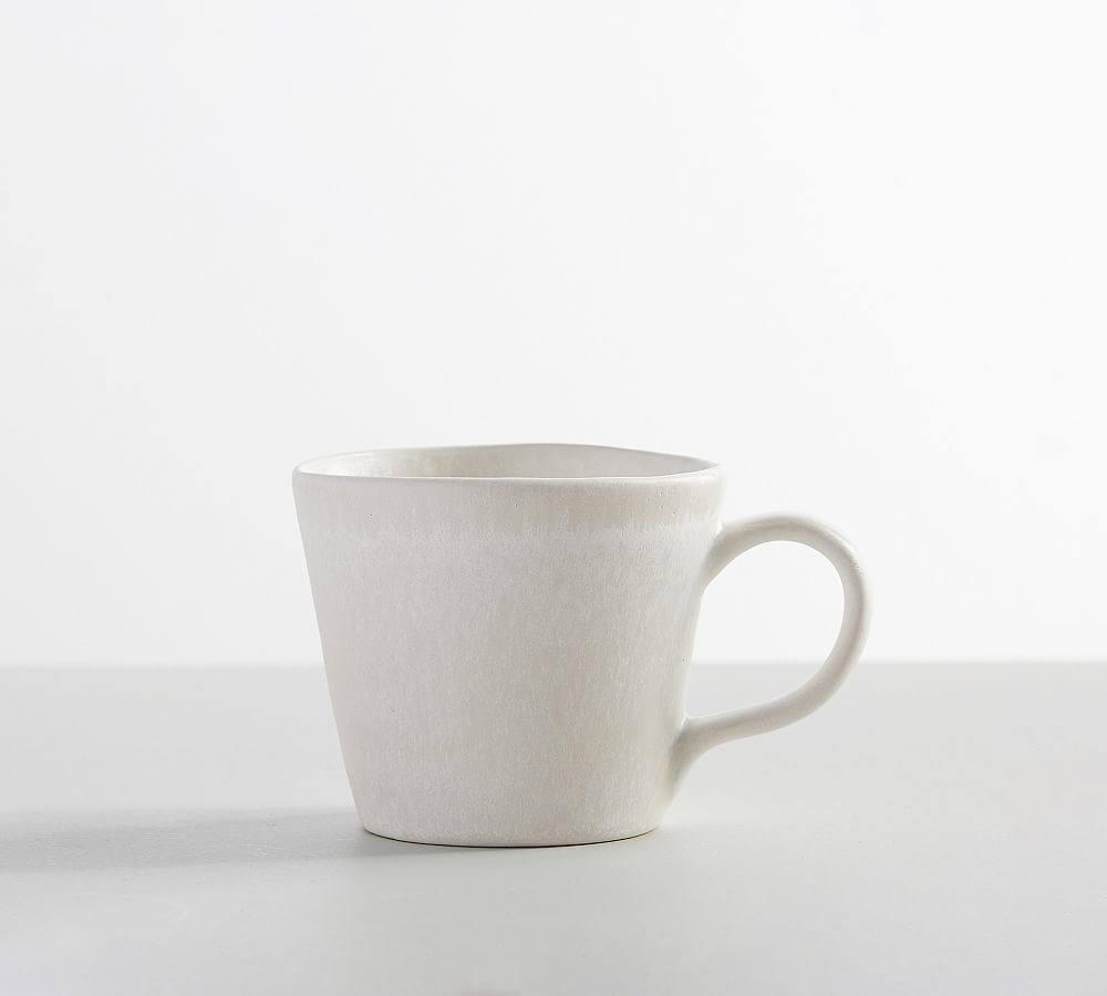 Larkin Reactive Glaze Stoneware Mug, Single - Shell White - Image 0