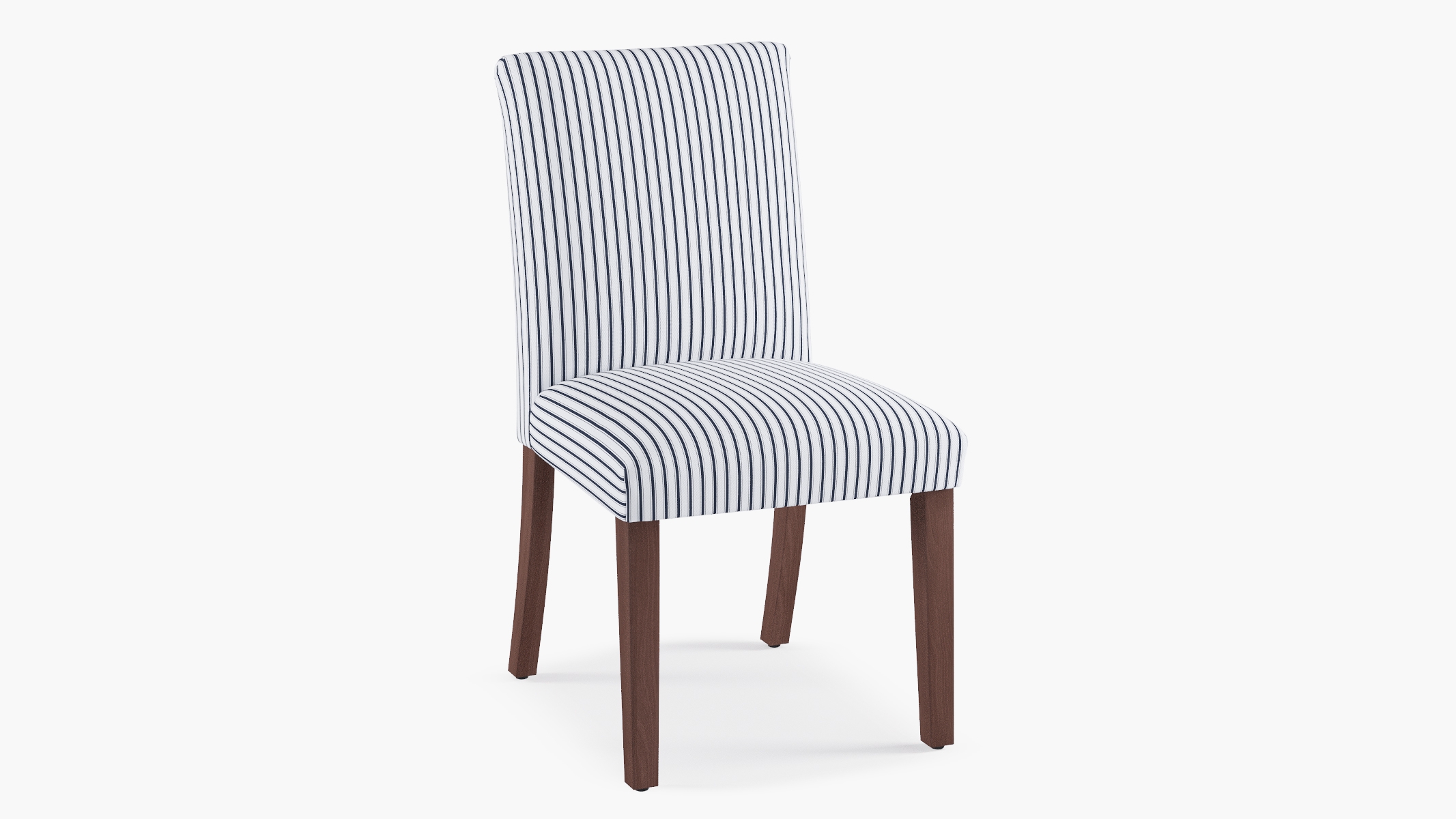 Classic Dining Chair, Navy Classic Ticking Stripe, Espresso - Image 1