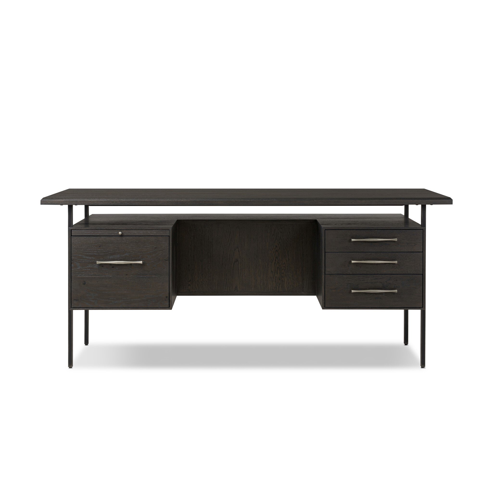 Lauren Desk - Charcoal Oak Resawn Veneer - Image 0