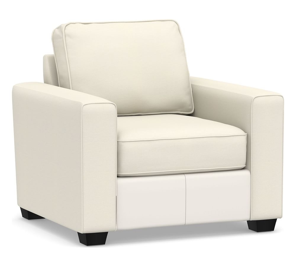 SoMa Fremont Square Arm Upholstered Armchair, Polyester Wrapped Cushions, Textured Twill Ivory - Image 0