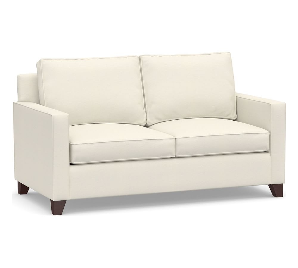 Cameron Square Arm Upholstered 70" Loveseat, Polyester Wrapped Cushions, Textured Twill Ivory - Image 0
