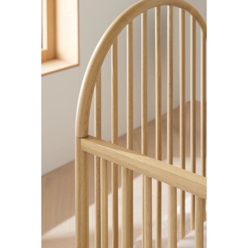 Canyon Natural Spindle Wood Convertible Baby Crib with Toddler Bed Rail by Leanne Ford - Image 6