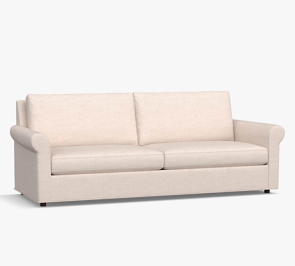 Sanford Roll Arm Upholstered Grand Sofa 90", Polyester Wrapped Cushions, Performance Heathered Basketweave Dove - Image 0