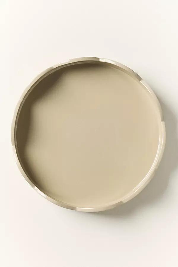 Blue Lacquered Round Scallop Tray - Image 0