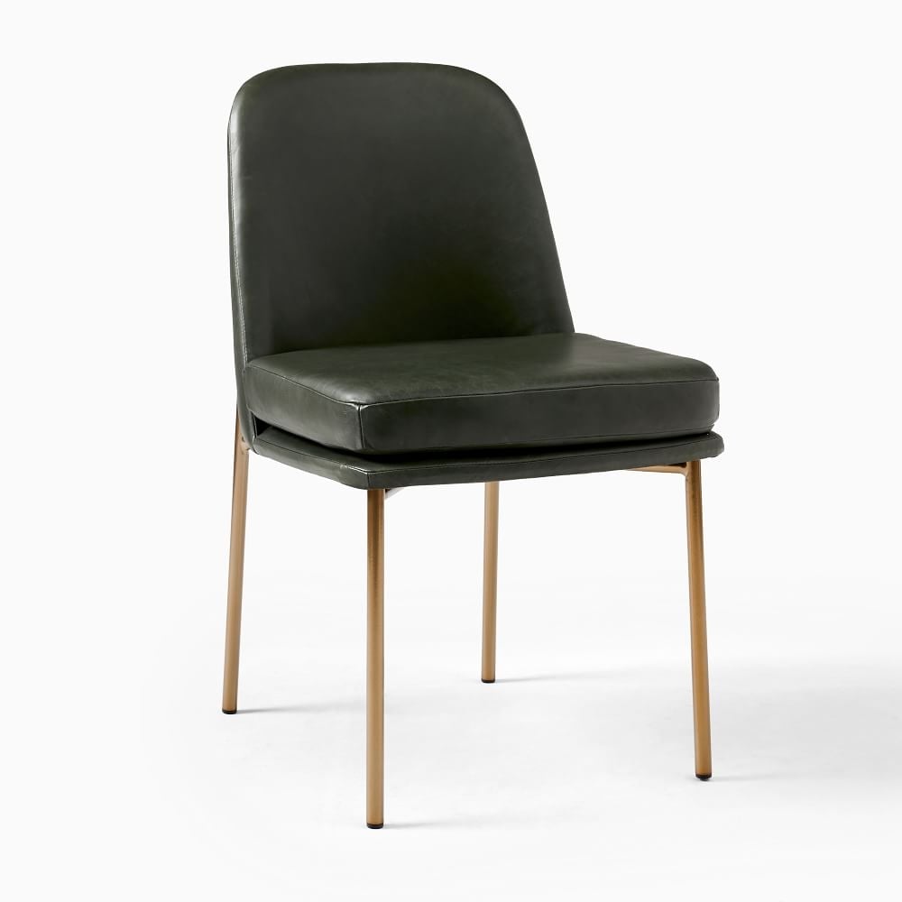 Jack Metal Frame Dining Chair, Halo Leather, Banker, Light Bronze - Image 0