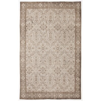 One-of-a-Kind Hand-Knotted 1960s Beige 6'3" x 9'9" Area Rug - Image 0