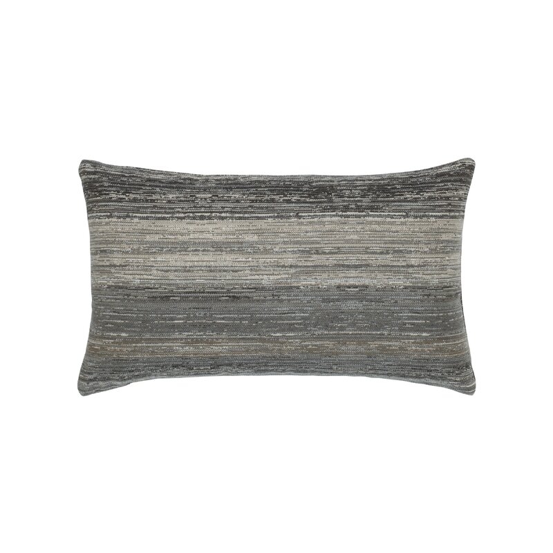 Elaine Smith Texture Lagoon Sunbrella Indoor/Outdoor Striped Lumbar Pillow Color: Brown/Gray - Image 0