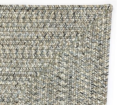 Ridley Square Outdoor Performance Braided Rug, Gray, 8'6" Square - Image 1