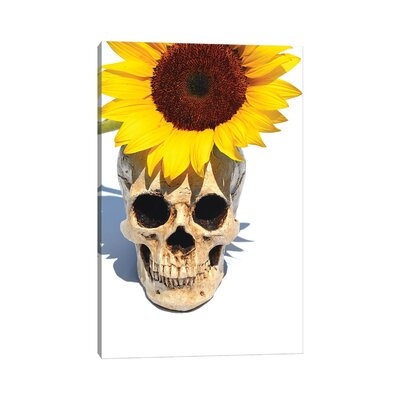 Skull & Sunflower by Jonathan Brooks - Wrapped Canvas Gallery-Wrapped Canvas Giclée - Image 0