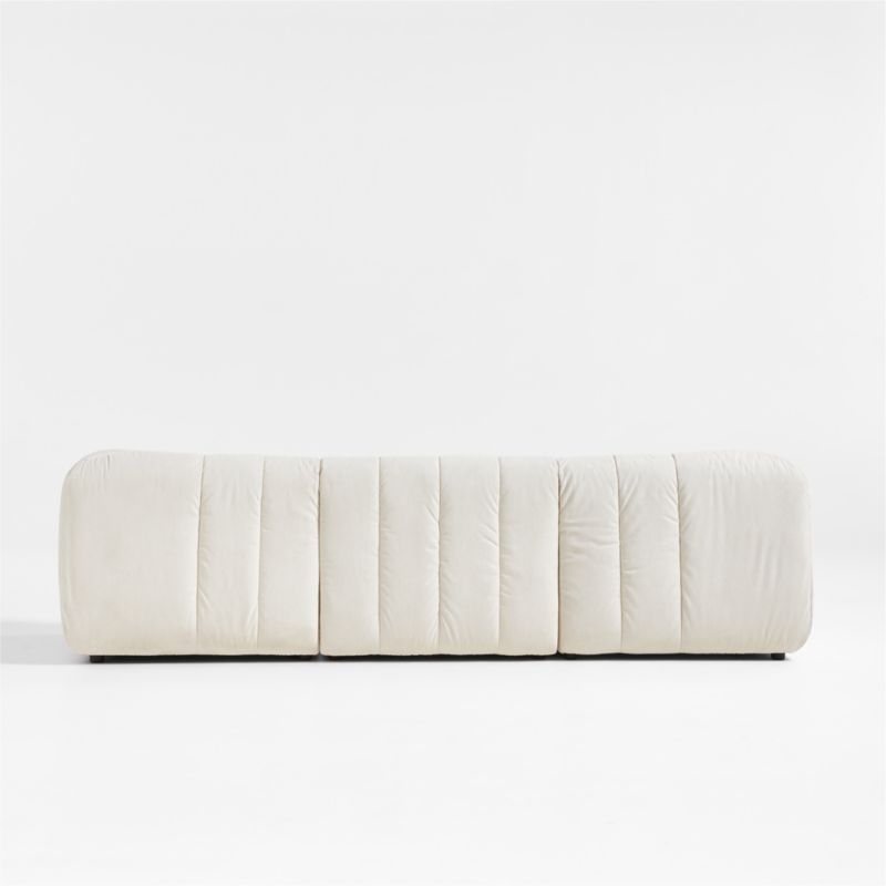 Jade Heathered Ivory 3-Piece Kids Puffer Modular Sofa - Image 3