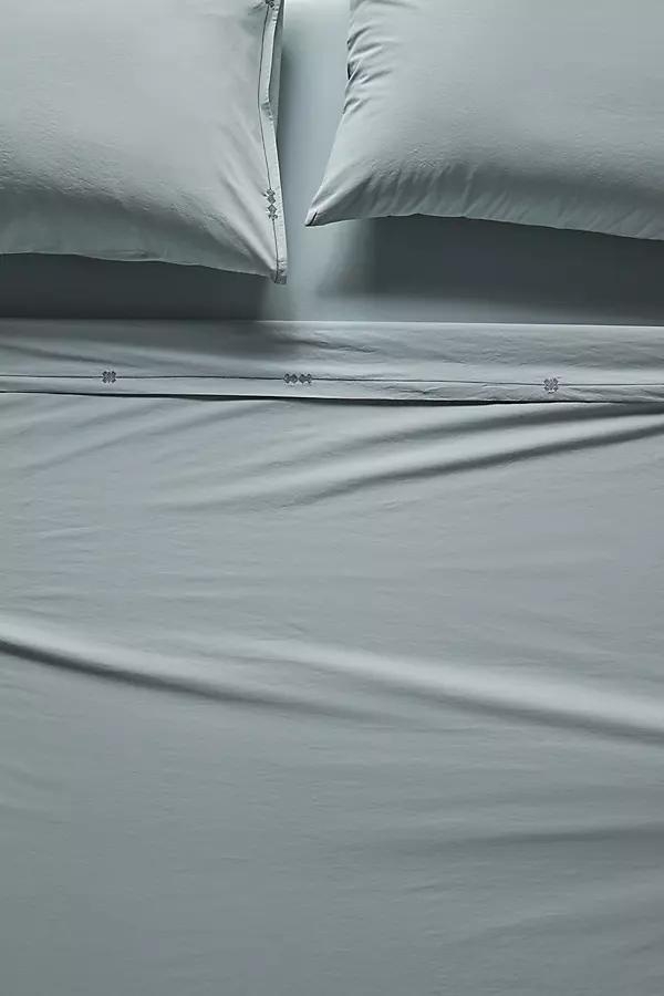 Taylor Organic Cotton Percale Embroidered Sheet Setu200b - Image 0
