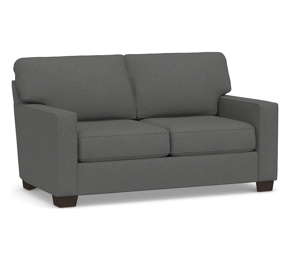Buchanan Square Arm Upholstered Loveseat 77.5", Polyester Wrapped Cushions, Park Weave Charcoal - Image 0