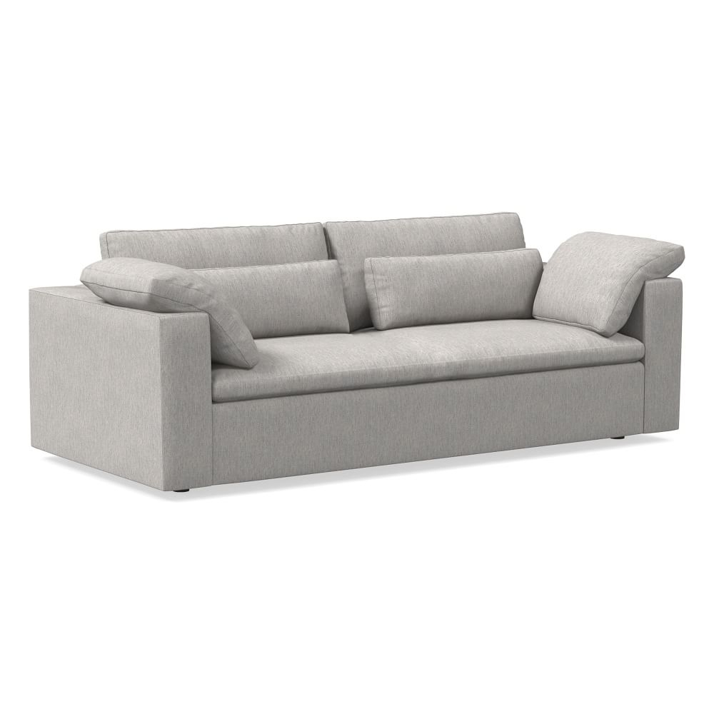 Harmony Modular 92" Bench Cushion Sofa, Standard Depth, Performance Coastal Linen, Storm Gray - Image 0
