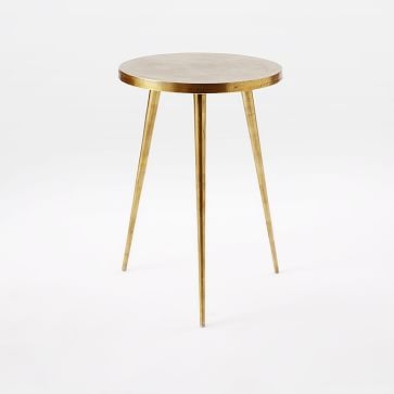 Casted 15" Side Table, Antique Brass - Image 1