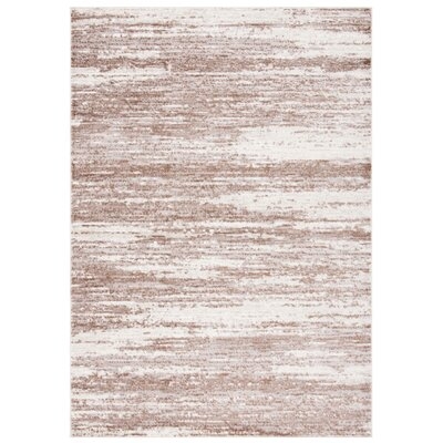 Abstract Brown / Ivory Area Rug - Image 0