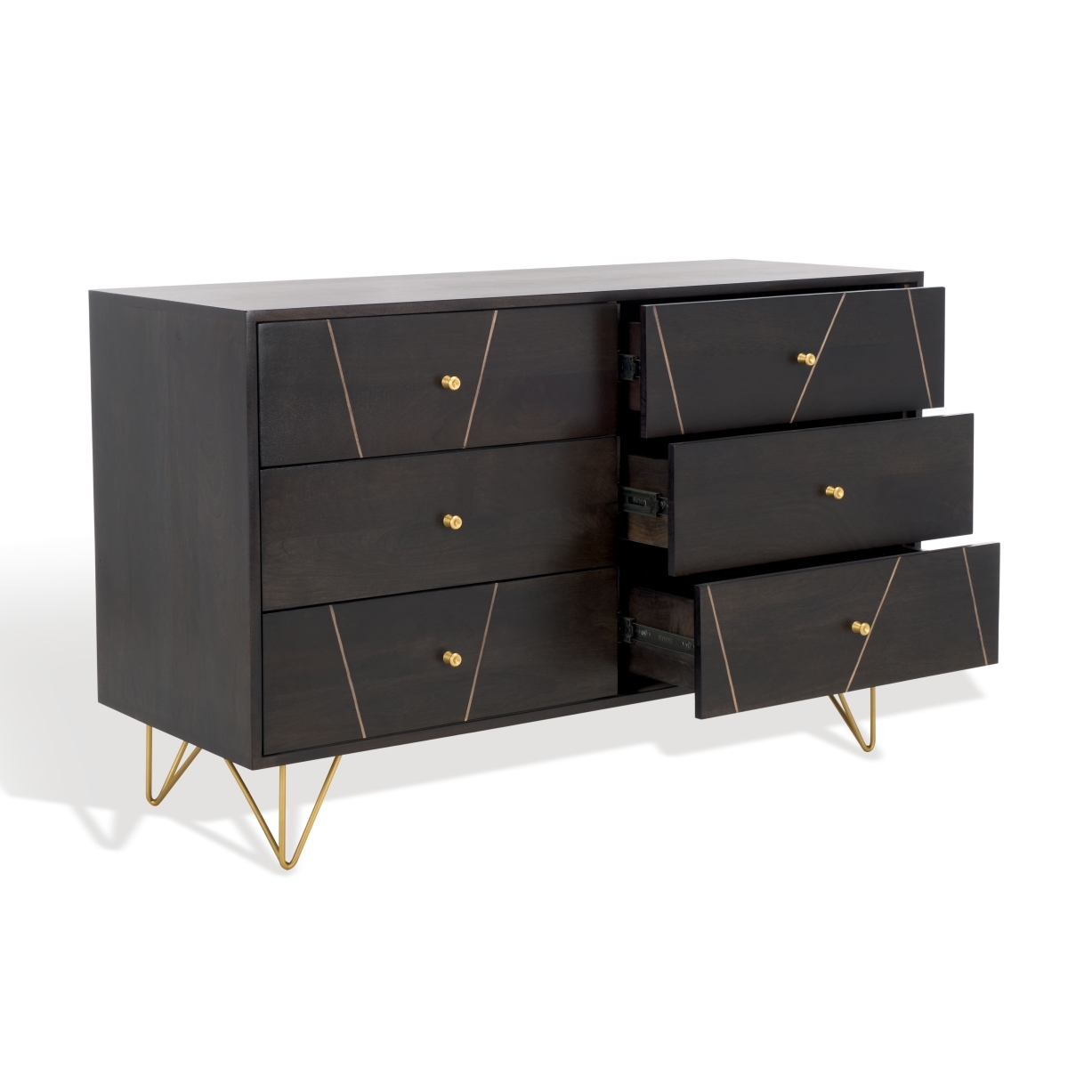 Marigold 6 Drawer Dresser - Black/Gold - Image 6