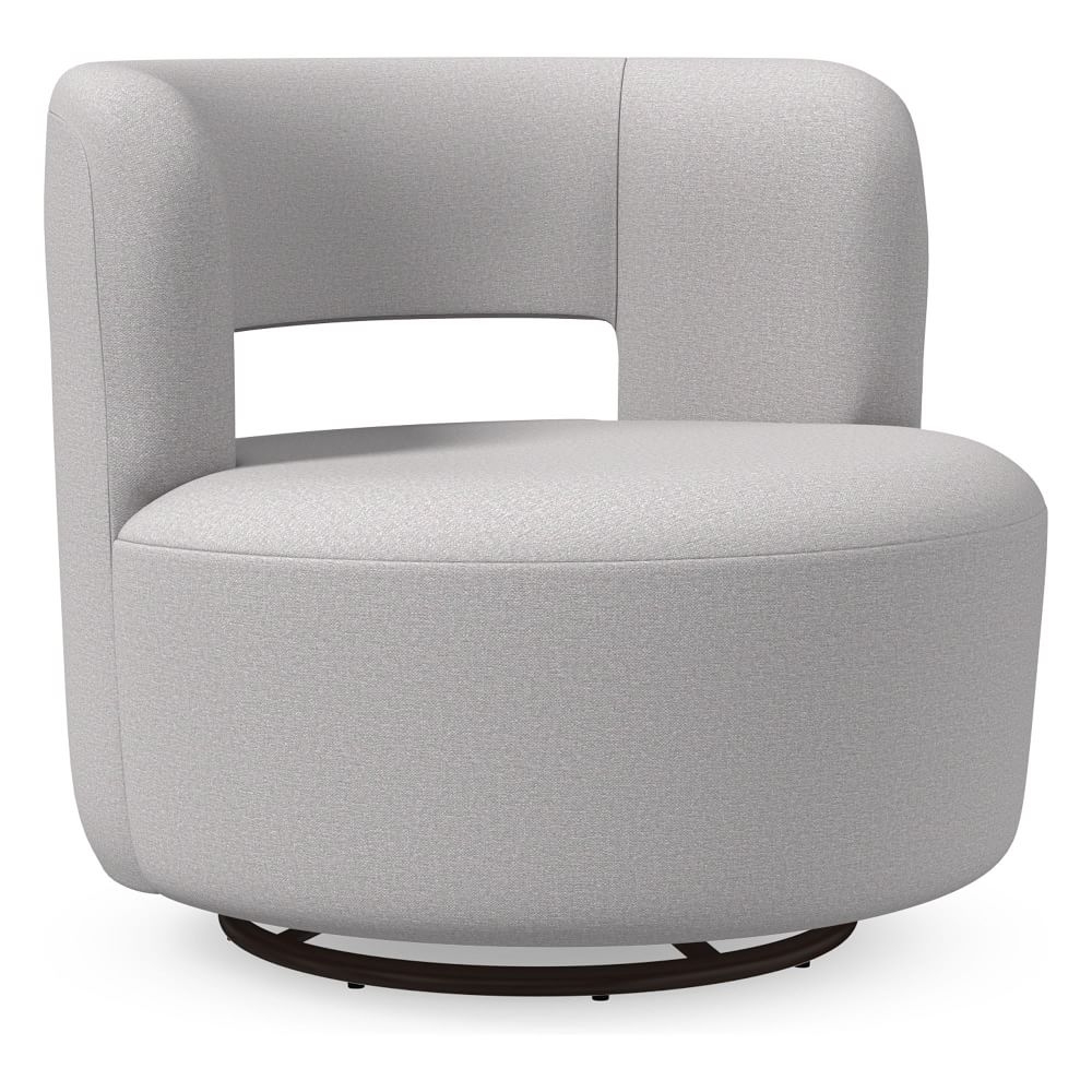 Millie Swivel Chair, Poly, Chenille Tweed, Frost Gray, Concealed Supports - Image 0