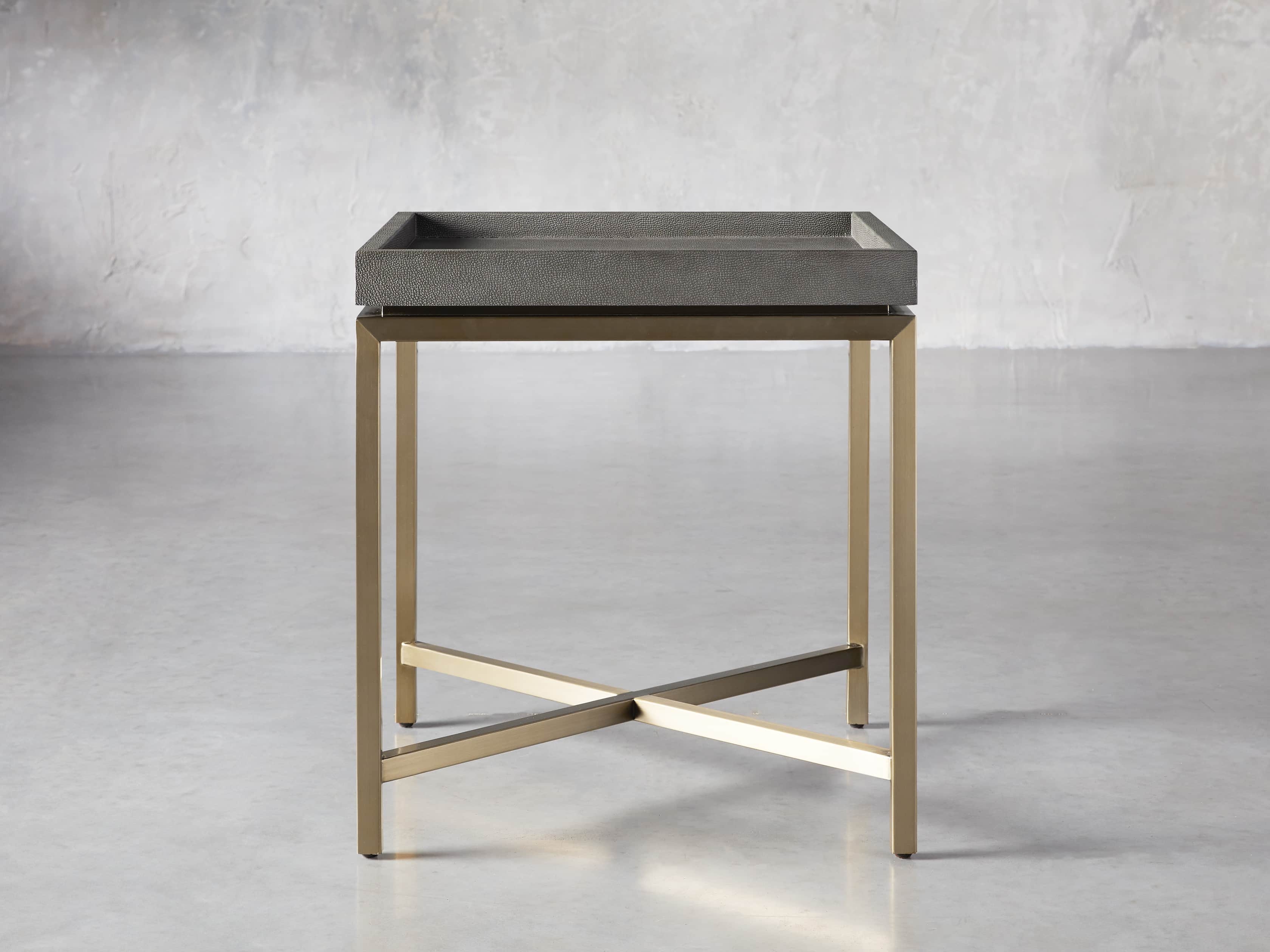 Malone End Table in Shagreen Brown  Sparrow - Image 0