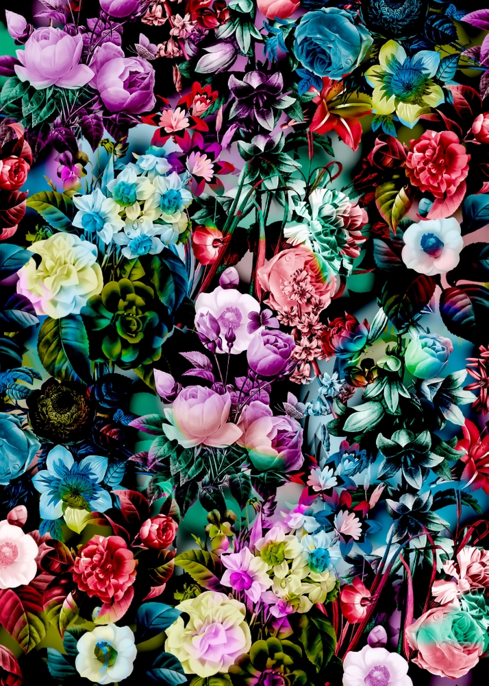 Multicolor Floral Pattern Art Print by Burcu Korkmazyurek - X-Small - Image 1