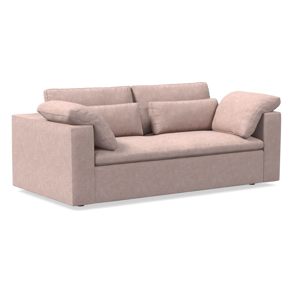 Harmony Modular 82" Bench Cushion Sofa, Standard Depth, Distressed Velvet, Mauve - Image 0