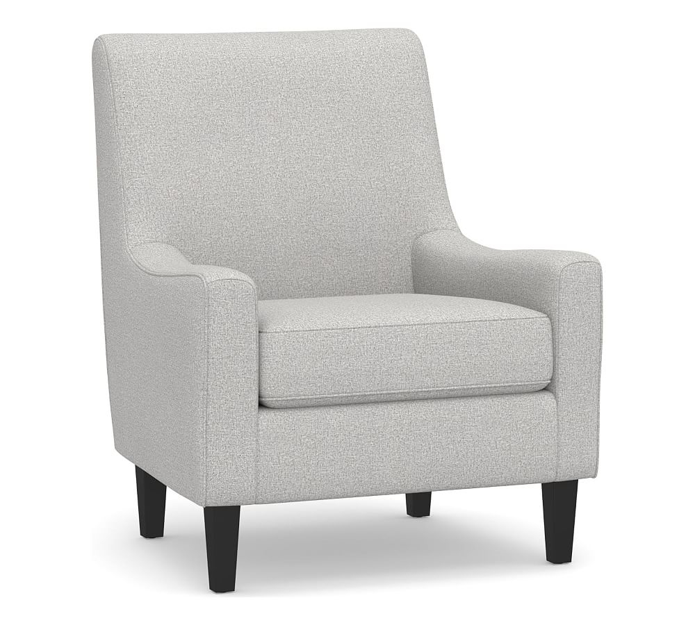 SoMa Isaac Upholstered Armchair, Polyester Wrapped Cushions, Park Weave Ash - Image 0