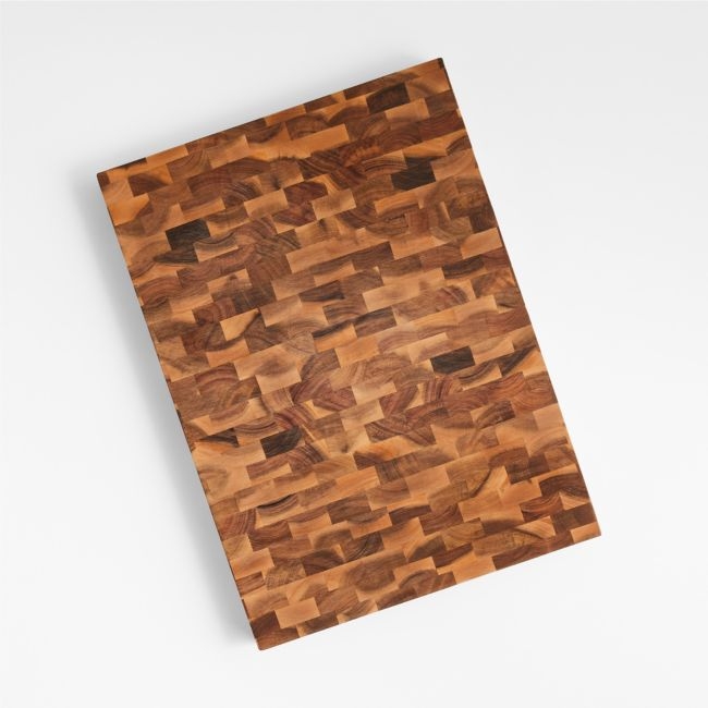 Crate & Barrel Rectangular Acacia End-Grain Cutting Board - Image 0