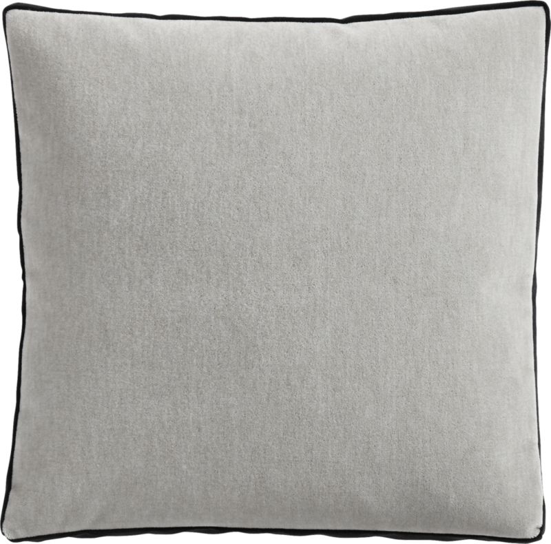 18" Bardo Light Grey Velvet Pillow with Down-Alternative Insert - Image 2