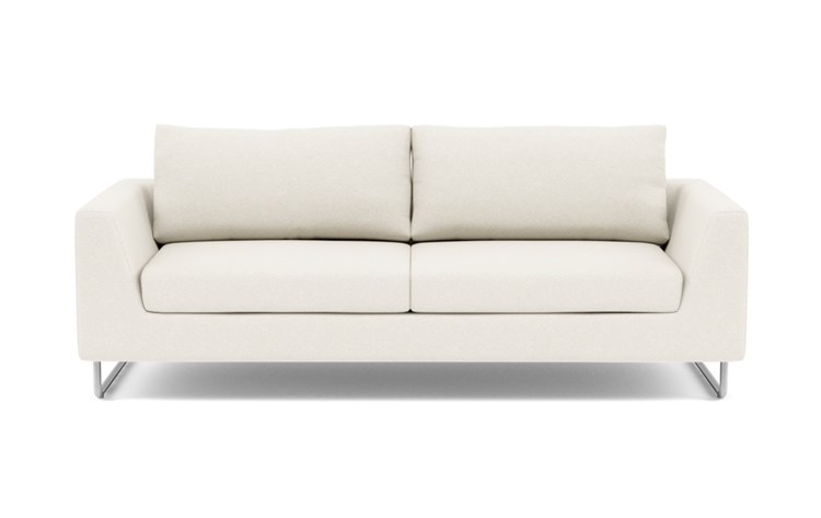 Asher Sofa with White Cirrus Fabric and Matte Indigo legs - Image 0