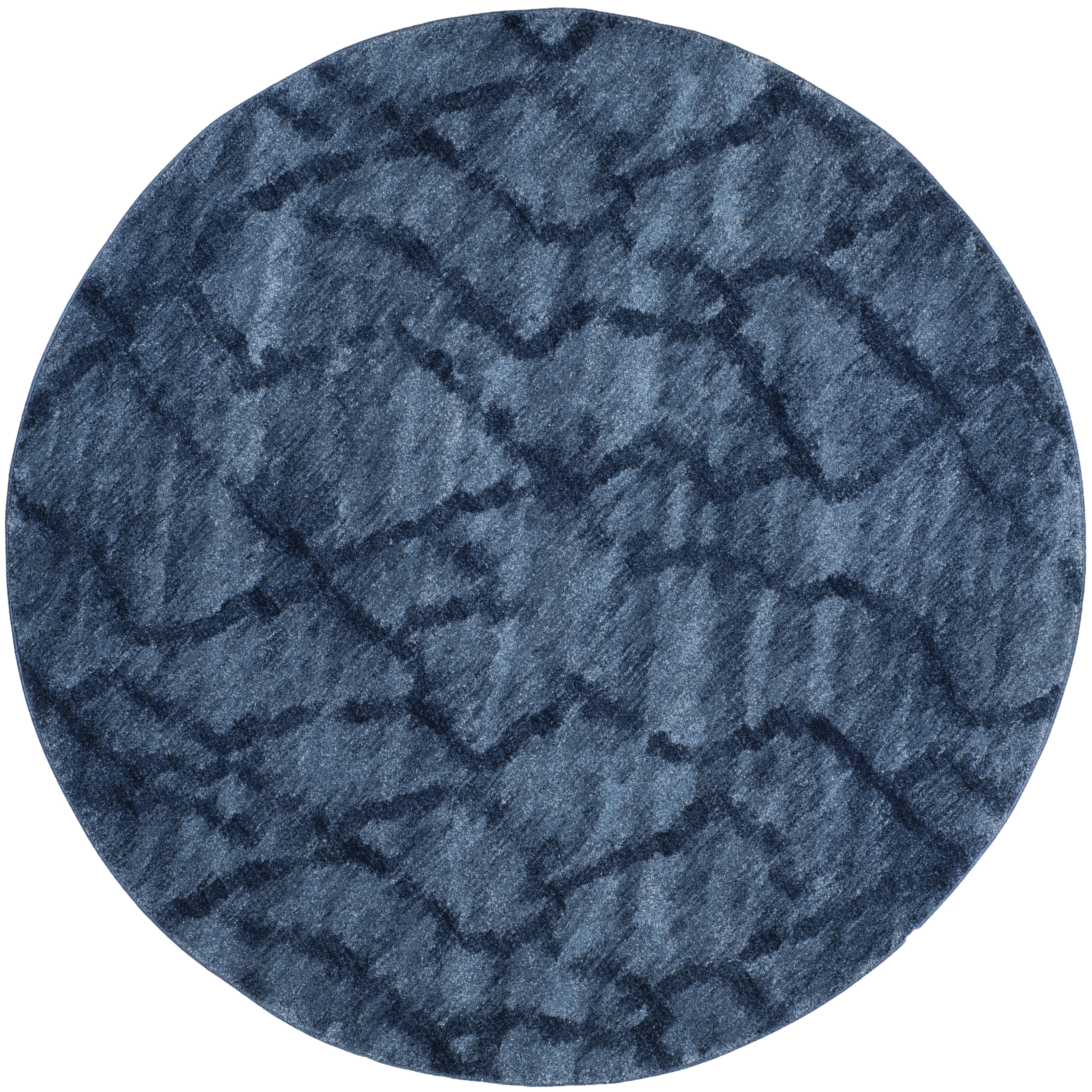 Arlo Home Woven Area Rug, RET2144-6570, Blue/Dark Blue,  8' X 8' Round - Image 0