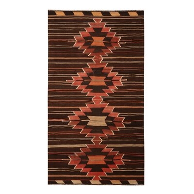 One-of-a-Kind Hand-Knotted 1950s Kilim Brown 5'1" x 9'1" Wool Area Rug - Image 0