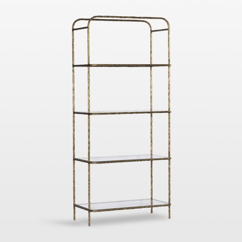 Swinton Brass and Glass 90" Bookshelf - Image 8