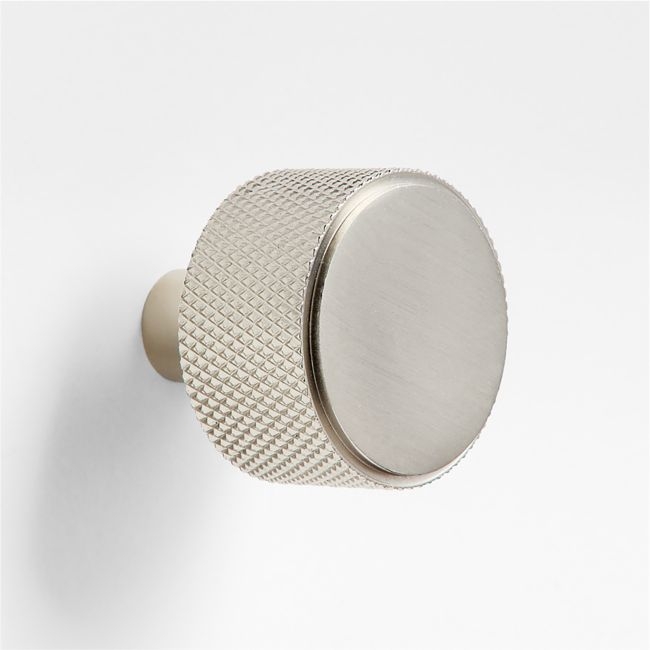 Modern Knurled Brushed Nickel Knob - Image 0