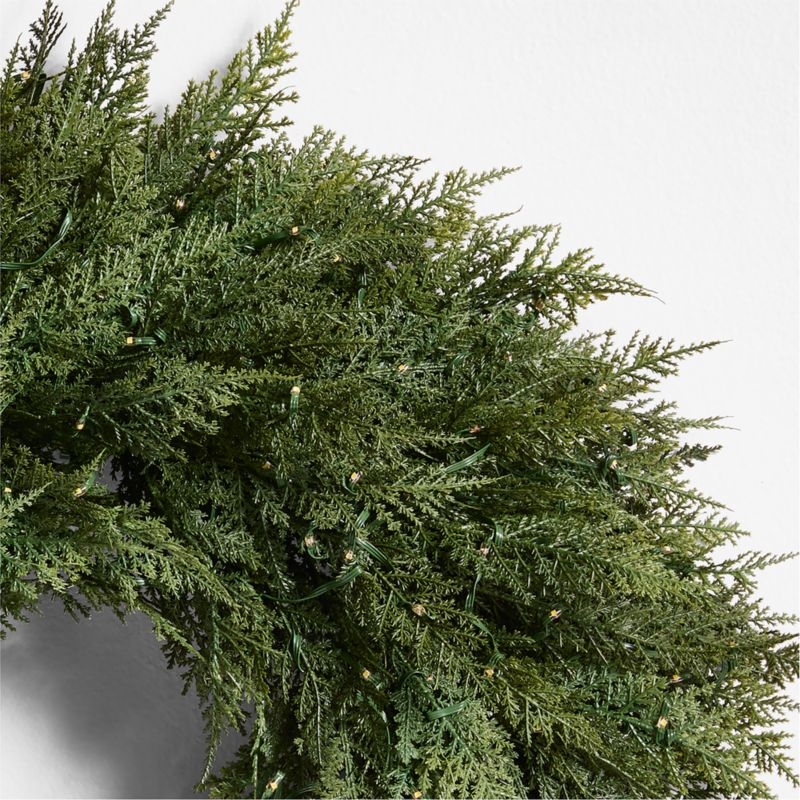 Faux Hemlock Pine Pre-Lit LED Wreath 28" - Image 7
