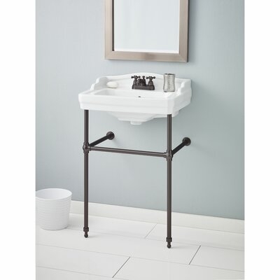 Essex 31" Tall Metal Rectangular Console Bathroom Sink with Overflow - Image 0