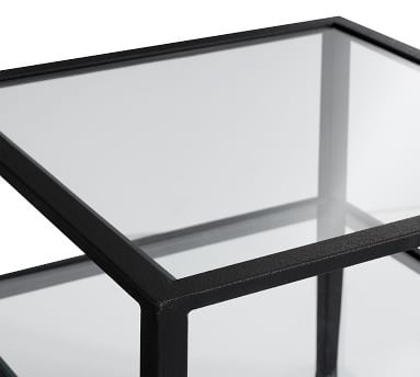 Tanner Square Glass Bunching Table, Blackened Bronze - Image 1