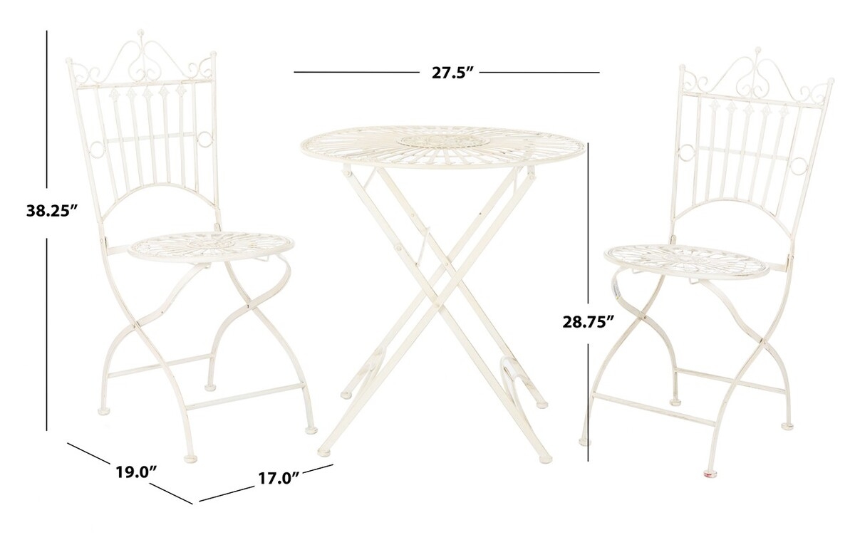 Belen Bistro Set - Pearl White - Safavieh - Image 8