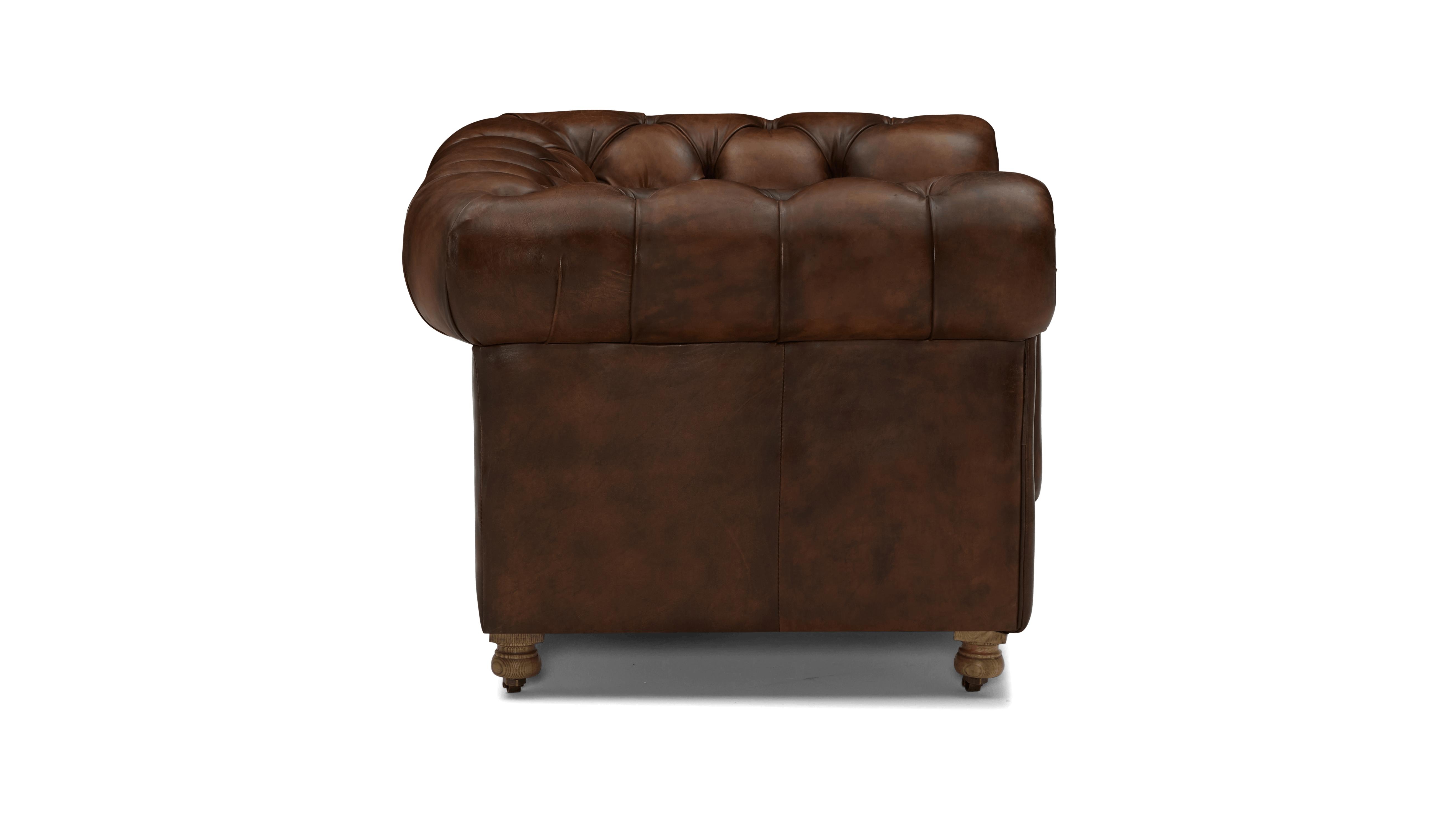 Liam Chesterfield Leather Chair - Palermo Coffee - Brown - Image 2