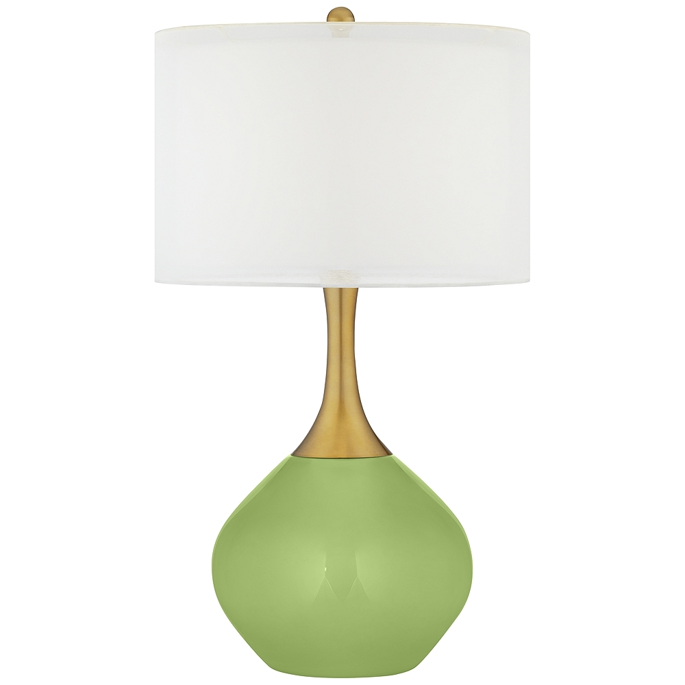 Color Plus Nickki Brass 30 1/2" Lime Rickey Green Modern Table Lamp - Image 0