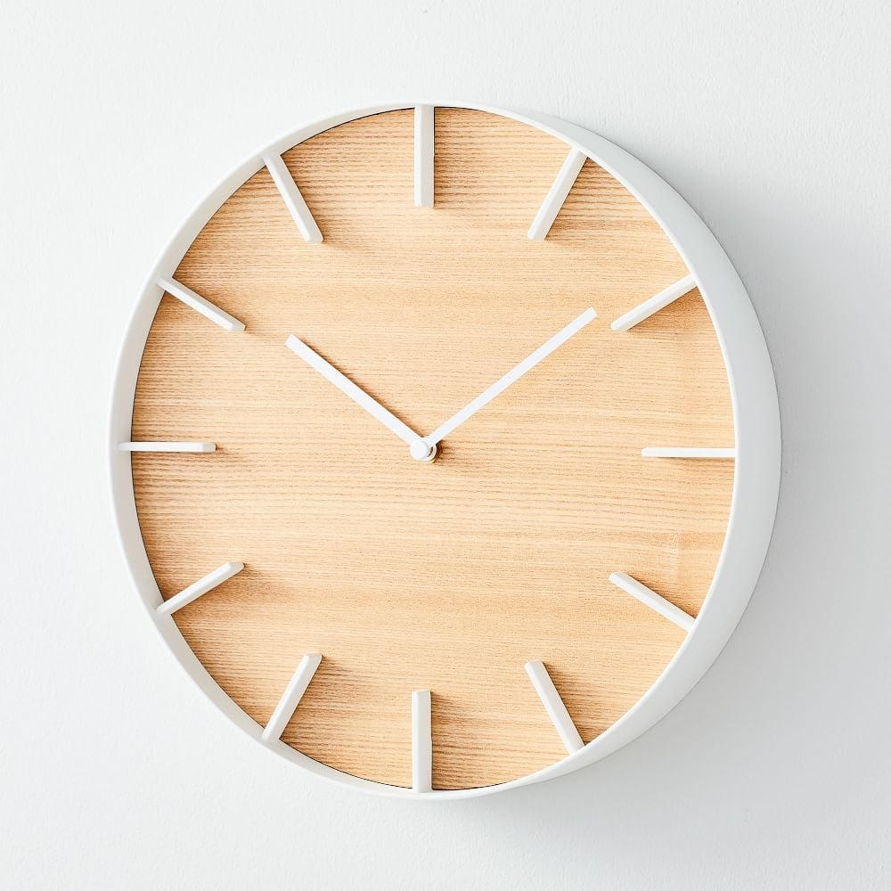 Wood-Faced Wall Clock, Natural - Image 0