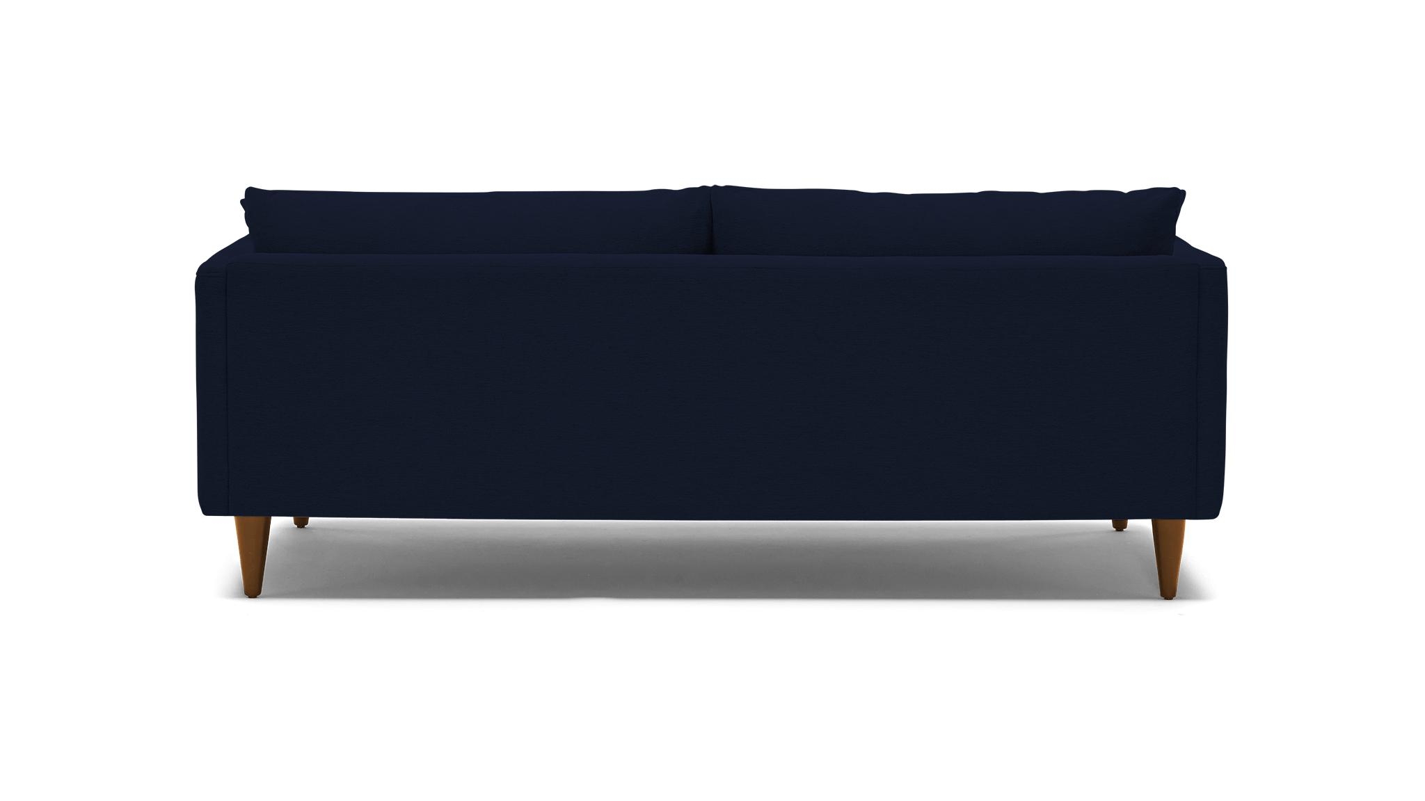 Blue Lewis Mid Century Modern Sofa - Bentley Indigo - Mocha - Cone - Image 4
