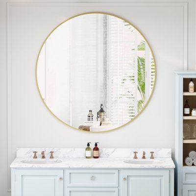 Wall Mirror 42 Inch Circular Mirror Metal Framed - Image 0