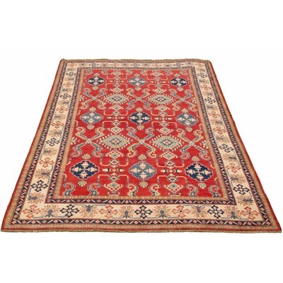 One-of-a-Kind Hypoluxo Hand-Knotted 2010s Gazni Yellow/Red 6'6" x 9'10" Wool Area Rug - Image 0