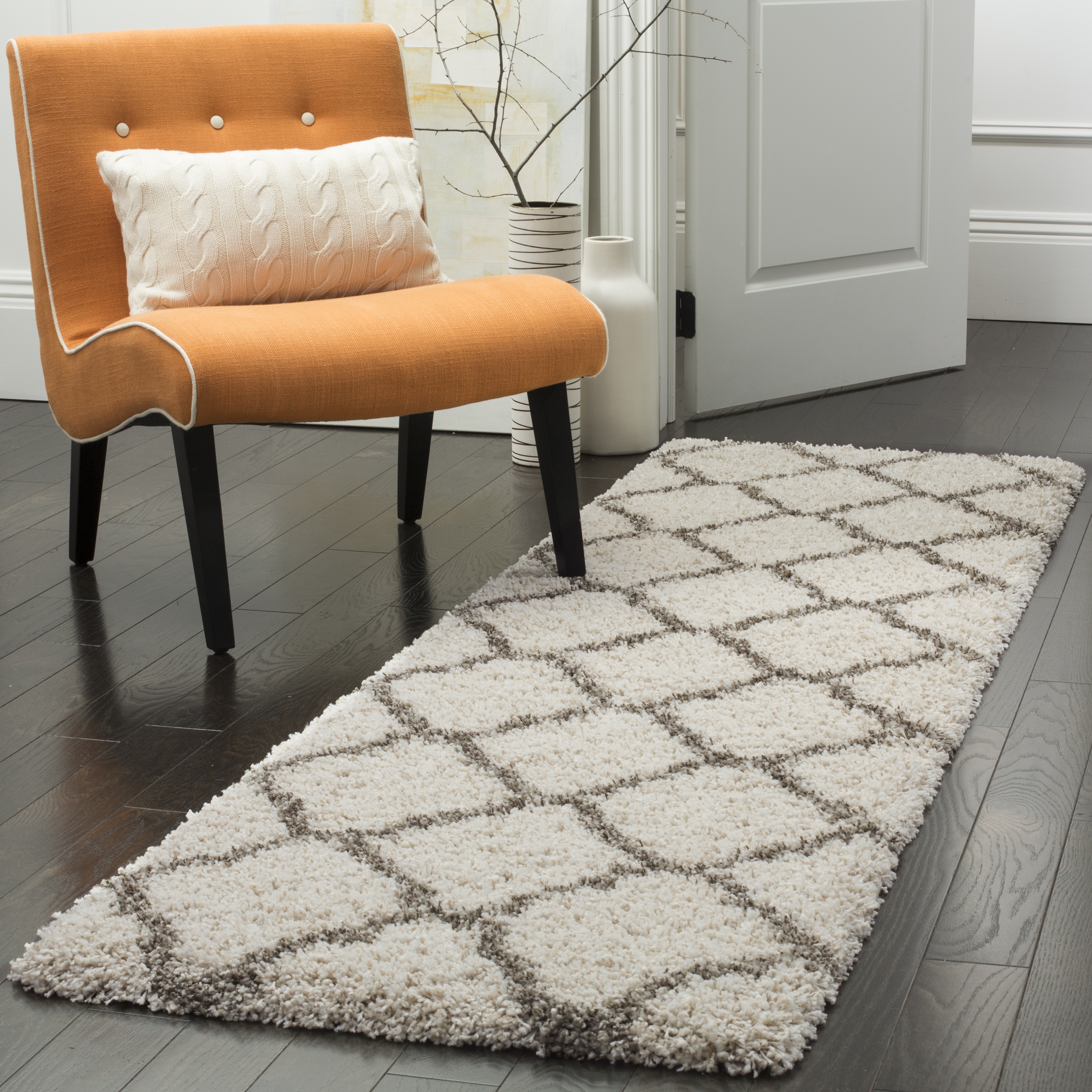 Arlo Home Woven Area Rug, SGH283A, Ivory/Grey,  2' 3" X 8' - Image 1