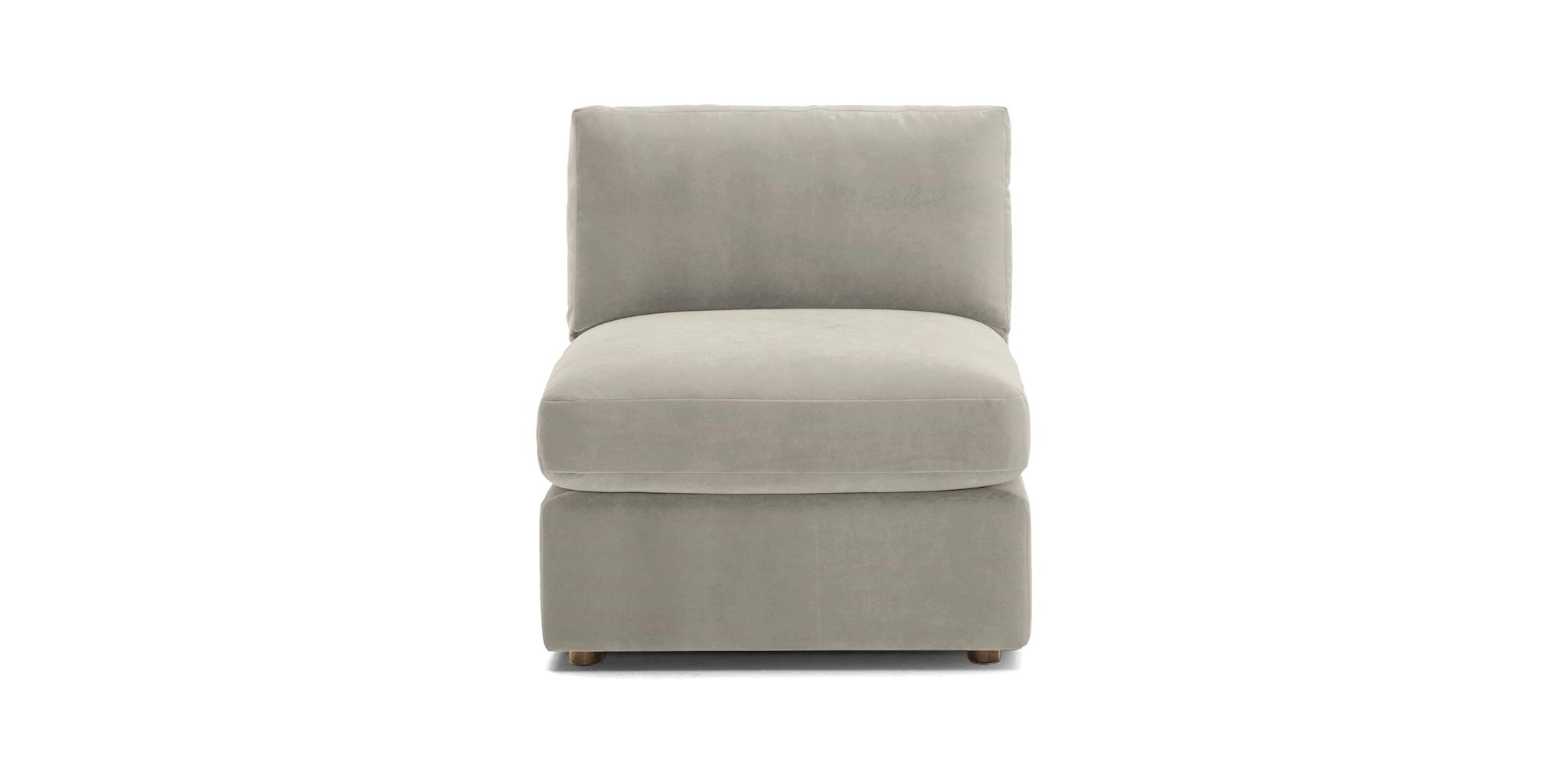 White Daya Mid Century Modern Armless Chair - Bloke Cotton - Image 0