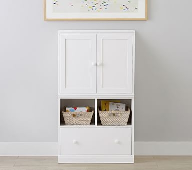 Cameron Bookcase Cubby & Cubby Drawer Base, Simply White, In-Home Delivery & Assembly - Image 5