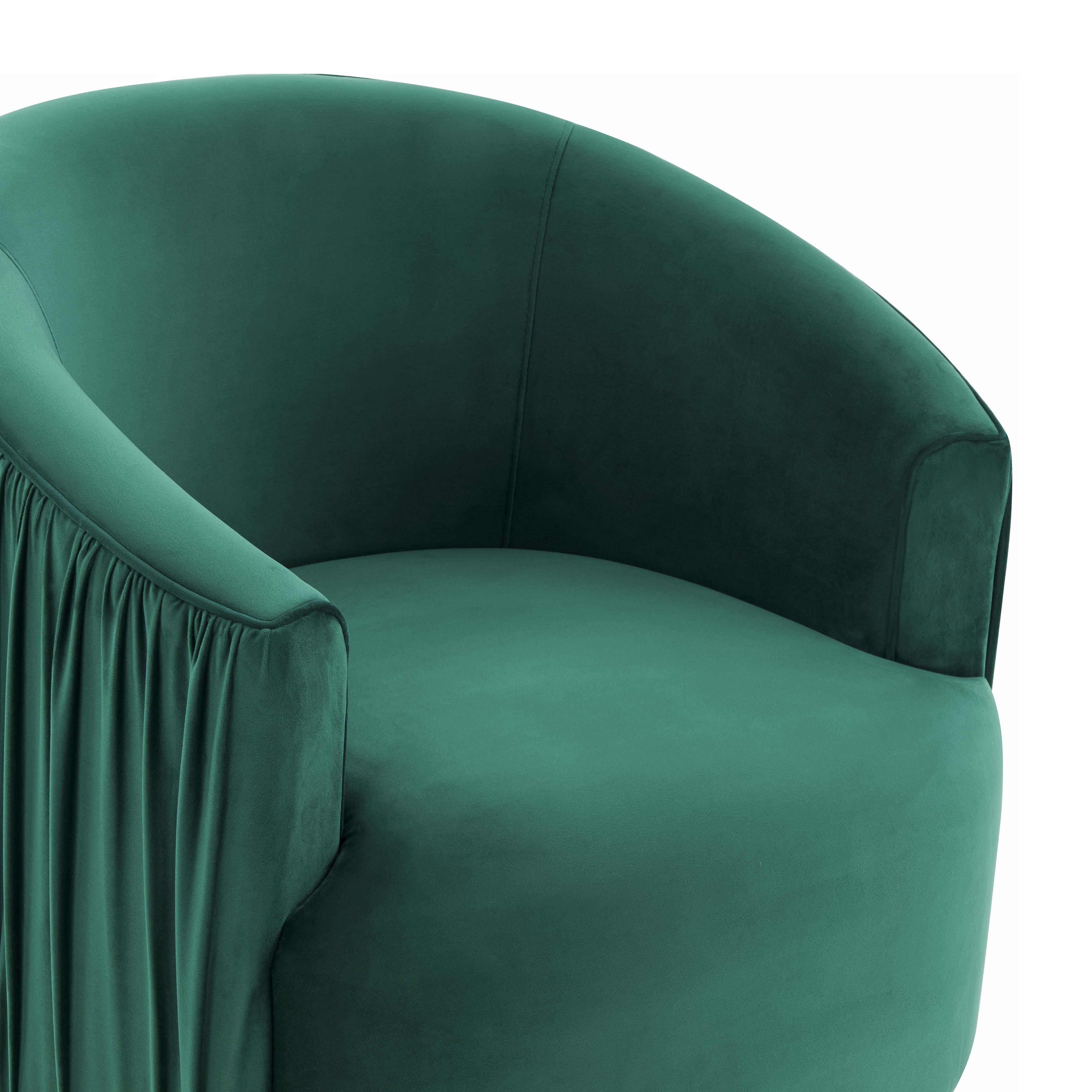 London Forest Green Pleated Swivel Chair - Image 3