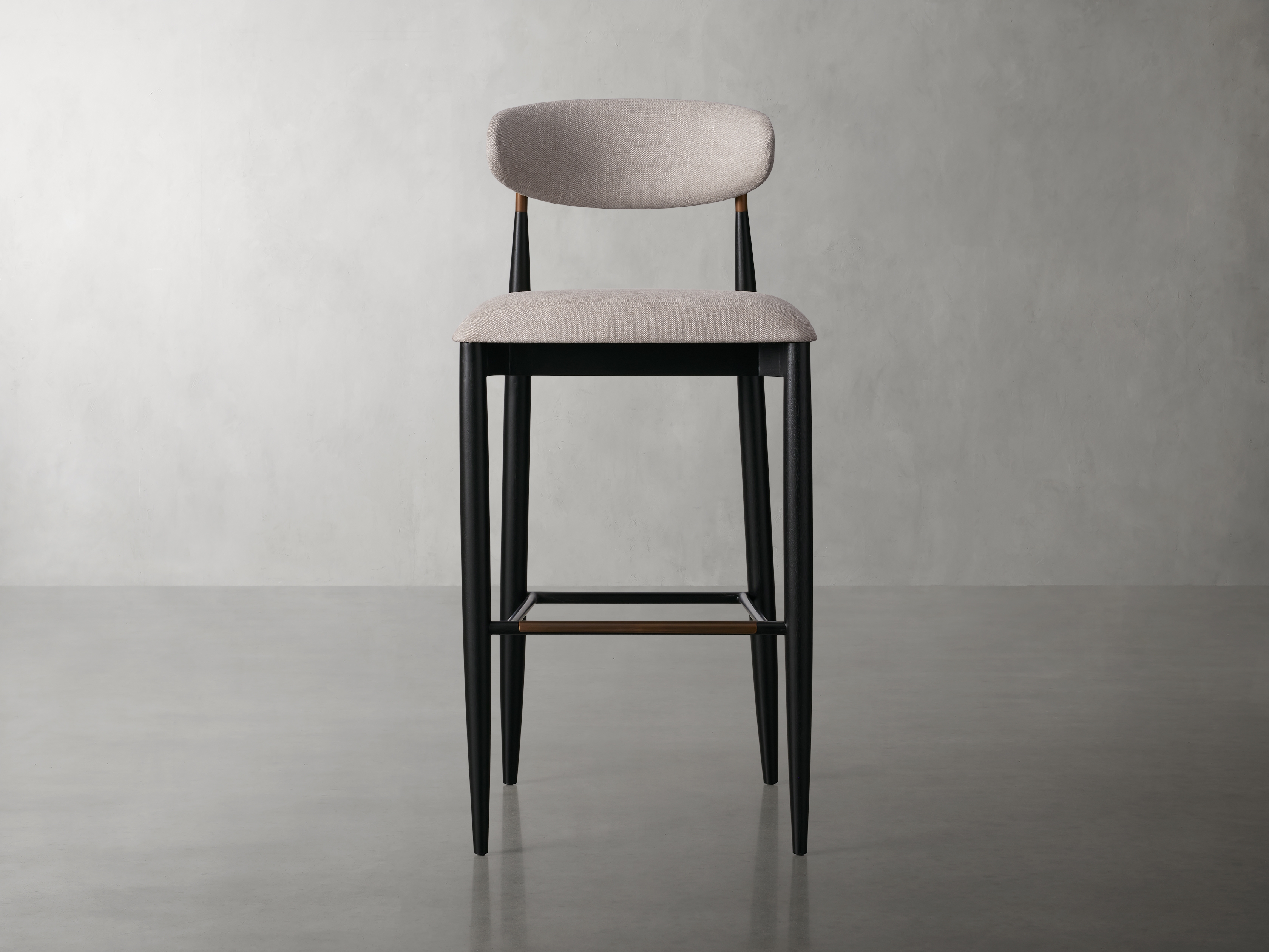 Jagger Armless Stool in Upholstered Gold - Image 0