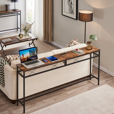 Console table with built-in outlets - Image 0